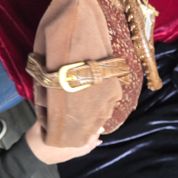 House of Deréon Brown Croc Embossed Tapestry Satchel Handbag - Picture 12 of 13